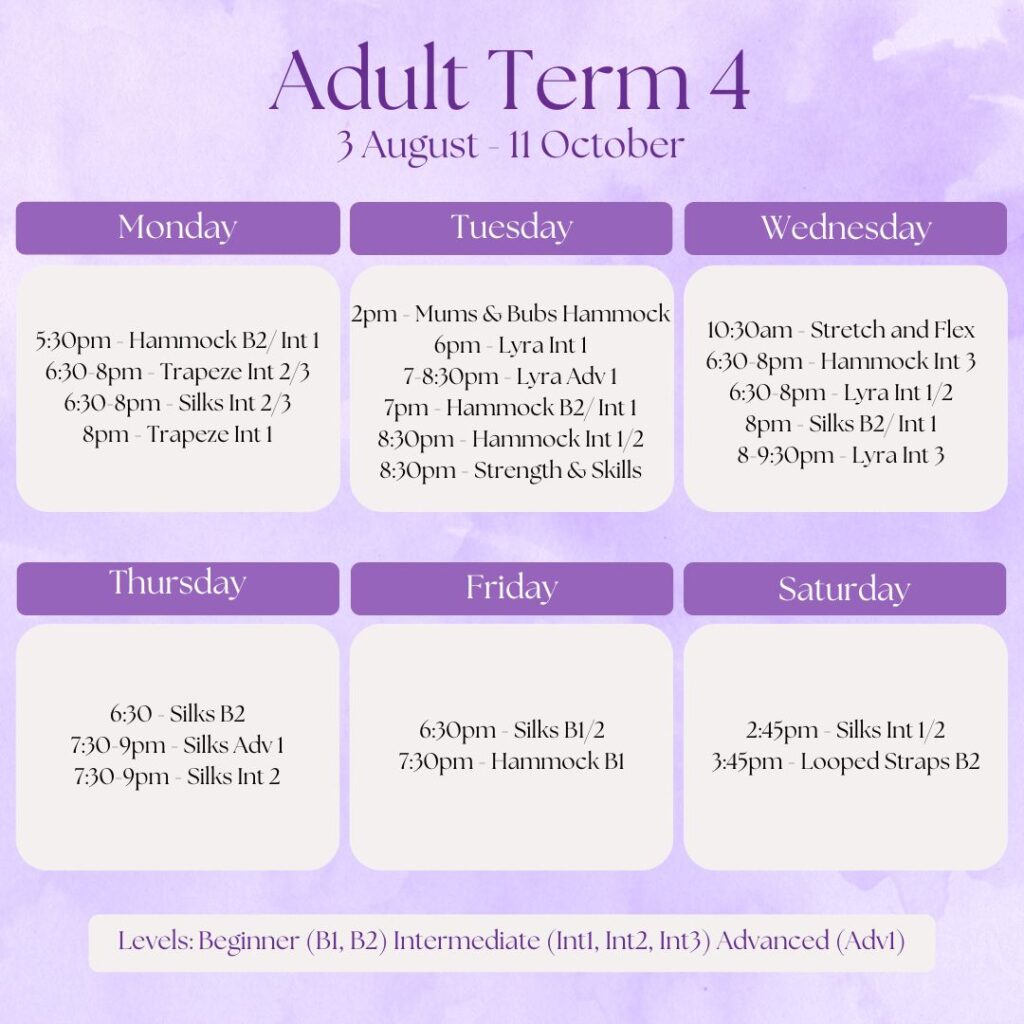 Adult Term 4 Timetable