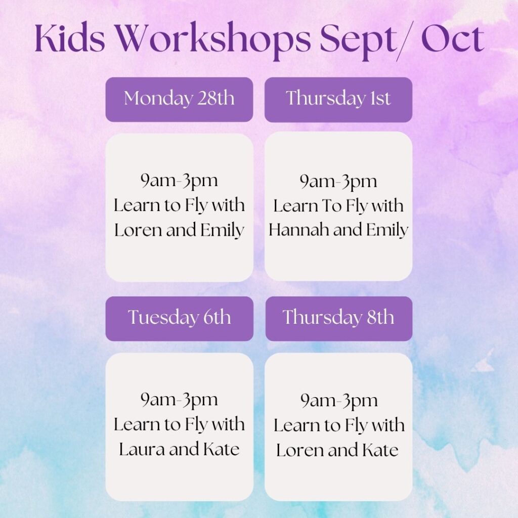 Kids Workshops Schedule September/ October
